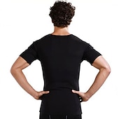 economico T-shirt e canotte attive da uomo-Da uomo Modellatore del corpo Camicia da ginnastica in vita Dimagrante Perdita di peso Effetto sudorazione Per Allenamento in Palestra Esercizio &amp; Fitness Corsa