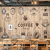 billiga Tapeter-coola tapeter väggmålning vintage tapet väggdekal som täcker tryck skala och sticka avtagbar kaffe kafé graffiti canvas heminredning