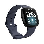 billiga Fitbit klockband-Klockarmband för Fitbit Versa 3 Sense Silikon Ersättning Rem Andningsfunktion Sportband Armband