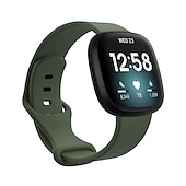 billiga Fitbit klockband-Klockarmband för Fitbit Versa 3 Sense Silikon Ersättning Rem Andningsfunktion Sportband Armband