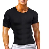 economico T-shirt e canotte attive da uomo-Da uomo Modellatore del corpo Camicia da ginnastica in vita Dimagrante Perdita di peso Effetto sudorazione Per Allenamento in Palestra Esercizio &amp; Fitness Corsa