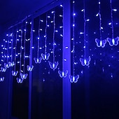 preiswerte Stecker Lichterketten-elegante Hochzeitsempfangsparty 3,5 m LED-Lichterkette in Schmetterlingsform 96 LED-Eiszapfen-Lichtervorhang Weihnachtshochzeit Feiertagsschlafzimmer-Dekorationslampe 110 V 220 V EU-Stecker US-Stecker
