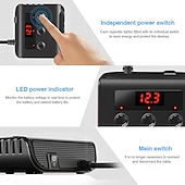 cheap Car Charger-Cigarette Lighter Adapter Car Charger Adapter 12V-24V 3 Socket Splitter Plug LED 4 USB Charger Adapter 2.4A 100W For Phone MP3 DVR