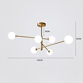 cheap Chandeliers-105 cm LED Ceiling Light Nordic Style Cluster Design Modern Geometric Shapes Single Design Pendant Light Metal Sputnik Gold Black Electroplated 110-120V 220-240V