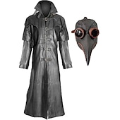 abordables Tapas-Navidad Moda Distinguido Abrigo Baile de Máscaras Gabardina Doctor de plaga Color sólido Disfraz Hombre Víspera de Todos los Santos Carnaval Mascarada Fiesta Víspera de Todos los Santos Adulto