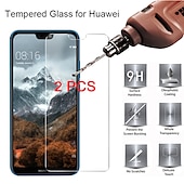 levne Ochranné fólie pro Huawei-2 ks Telefon Chránič obrazovky Pro Huawei P40 P20 P20 lite P30 P30 Lite Tvrzené sklo 9H tvrdost Proti otiskům Vysoké rozlišení (HD) Odolné proti poškrábání Doplňky k mobilu