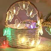 billiga Batteristrängljus-3m 20leds fjärilsgirland fairy lights, batteridrivna 1,5m 10leds ljusslingor perfekta för jul, utomhusträdgård, bröllop, födelsedagar &amp;amp; flickrumsinredning
