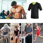 economico T-shirt e canotte attive da uomo-Da uomo Modellatore del corpo Camicia da ginnastica in vita Dimagrante Perdita di peso Effetto sudorazione Per Allenamento in Palestra Esercizio &amp; Fitness Corsa