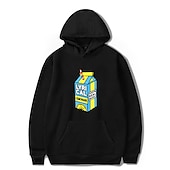 abordables Sudaderas con capucha gráficas para hombre-Hombre Estampado Manga Larga Sudaderas Con Capucha Fresco Design Invierno Un gris Un blanco Un negro Ropa Diseñador Talla Grande S M L XL XXL XXXL