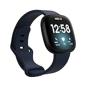 billiga Fitbit klockband-Klockarmband för Fitbit Versa 3 Sense Silikon Ersättning Rem Andningsfunktion Sportband Armband