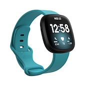 billiga Fitbit klockband-Klockarmband för Fitbit Versa 3 Sense Silikon Ersättning Rem Andningsfunktion Sportband Armband