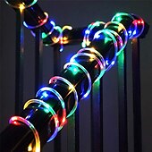 お買い得  電池式-LEDロープライト屋外ストリングライトリモコン付きバッテリー駆動8モード400-200-100led色変更防水LEDストリングライトクリスマスパーティーキャンプデコラティ用フェアリーライト