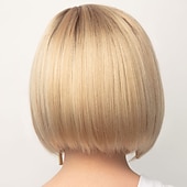 levne starší paruka-blonďatá bob paruka syntetická paruka rovná bob paruka blond krátká blond syntetické vlasy dámský módní design nádherný pohodlný blond