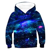 cheap Boy&#039;s 3D Vision &amp; Geometry-Boys 3D Galaxy Hoodie Long Sleeve 3D Print Fall Winter Active Basic Kids 2-12 Years School Outdoor Daily