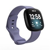 billiga Fitbit klockband-Klockarmband för Fitbit Versa 3 Sense Silikon Ersättning Rem Andningsfunktion Sportband Armband