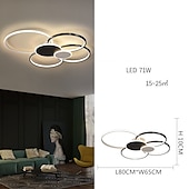 economico Lampade da soffitto con dimmer-2/4 teste plafoniera a led a forma di cerchio lampada da soffitto design a grappolo nordico moderno stile semplice soggiorno casa camera da letto di lusso ufficio ristorante luci solo dimmerabili con