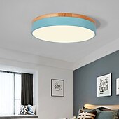 Недорогие Потолочные светильники с диммером-40/50/60 см светодиодный потолочный светильник в скандинавском стиле, основные светильники для скрытого монтажа, металлический сектор, окрашенная отделка, дерево, современный, белый, черный, желтый,