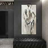 זול Nude Art-ציור שמן צבוע-Hang מצויר ביד אנכי מופשט אנשים מודרני ללא מסגרת פנימית