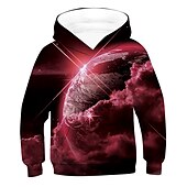 cheap Boy&#039;s 3D Vision &amp; Geometry-Children&#039;s Day Boys 3D Galaxy 3D Print Earth Hoodie &amp; Sweatshirt Long Sleeve 3D Print Active Basic Kids 2-12 Years