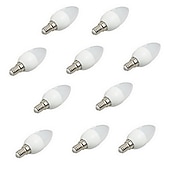 halpa LED-kynttilälamput-10kpl e14 3w led kynttilälamppu kynttilänjalka kattokruunu lamppu koriste valo lämmin valkoinen viileä valkoinen c35 c35l himmeä 220-240v