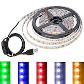 olcso USB szalag világítás-usb led szalag lámpák usb kapcsoló vezérléssel usb tv háttérvilágítás sáv többszínű 5050 smd 60 led / méter meleg fehér piros kék
