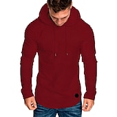 cheap Basic Hoodies-Men&#039;s Hoodie ArmyGreen Black khaki Gray White Solid Color Cool Winter Clothing Apparel Hoodies Sweatshirts  Long Sleeve