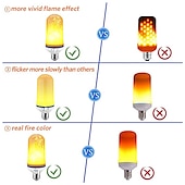 tanie Żarówki LED kuliste-3 szt. 6w e26 e27 led żarówka z efektem płomienia 4 tryby ognia migotanie żarówki na świąteczne dekoracje oświetlenie nastrojowe z czujnikiem grawitacji