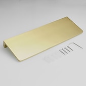 cheap Shower Caddy-Brushed Golden Bathroom Shelf Brass Wall Mounted Metal Floating Rectangle Shelf 1PC
