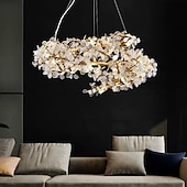 cheap Chandeliers-60 cm LED Gold Chandelier Dimmable Dendritic Structure Spiral Circle Shape Pendant Light Modern Aluminum Anodized 110-120V 220-240V