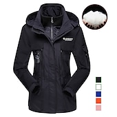 economico giacca attiva-piumino da donna escursionismo giacche 3-in-1 giacca da sci inverno esterno termico caldo impermeabile antivento leggero giacca invernale capispalla soprabito campeggio caccia pesca rosa bianco sporco arancione