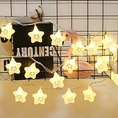 cheap Battery String Lights-Star Fairy Tale String Lights 1.5M 10LEDs 3M 20LEDs Battery Powered  Birthday Party Children's Room Decoration Lights Delivery Without Battery