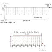 preiswerte Stecker Lichterketten-elegante Hochzeitsempfangsparty 3,5 m LED-Lichterkette in Schmetterlingsform 96 LED-Eiszapfen-Lichtervorhang Weihnachtshochzeit Feiertagsschlafzimmer-Dekorationslampe 110 V 220 V EU-Stecker US-Stecker