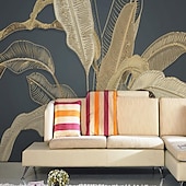 voordelige Behang-muurschildering behang muursticker bekleding print goud tropisch palmblad canvas home decor peel en stick verwijderbaar