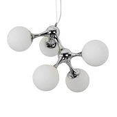 cheap Chandeliers-48 cm Pendant Light Cluster Design Chandelier Black White Silver Metal Electroplated Painted Finishes Modern 110-120V 220-240V