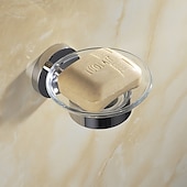 voordelige Toiletrolhouders-badkamer hardware accessoire handdoek ring/toiletrolhouder/mantel haak/zeepschaal en handdoek houder roestvrij staal wandmontage zilver