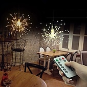 economico Striscie luci a batteria-led starburst scintillio luci fai da te esterno impermeabile luci stringa fata 8 modalità con telecomando per la festa di nozze natale arredamento camera da letto 4 confezioni 2 confezioni 1
