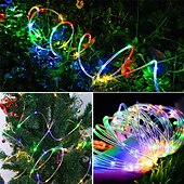 お買い得  電池式-LEDロープライト屋外ストリングライトリモコン付きバッテリー駆動8モード400-200-100led色変更防水LEDストリングライトクリスマスパーティーキャンプデコラティ用フェアリーライト
