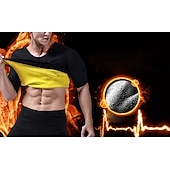economico T-shirt e canotte attive da uomo-Da uomo Modellatore del corpo Camicia da ginnastica in vita Dimagrante Perdita di peso Effetto sudorazione Per Allenamento in Palestra Esercizio &amp; Fitness Corsa