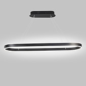 abordables Diseño de línea-80/100cm diseño circular lámpara colgante led estilo nórdico aleación de aluminio acabados pintados moda moderna para comedor cocina salón 110-240v 78w solo regulable con mando a distancia