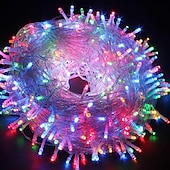 voordelige Plug String Lights-led lichtslingers 800 leds 400 leds 300 leds 200 leds 100 leds plug in lichtslingers 8 modi waterdicht binnen buiten kerstboom bruiloftsfeest slaapkamer decoraties eu stekker 220-240v en ons stekker