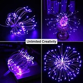 economico Striscie luci a batteria-led starburst scintillio luci fai da te esterno impermeabile luci stringa fata 8 modalità con telecomando per la festa di nozze natale arredamento camera da letto 4 confezioni 2 confezioni 1