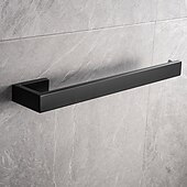 halpa Kylpyhuone tarvikesetti-kylpyhuonetarvike wc-paperipidike / kylpytakin koukku ja kylpyhuoneen yksi pyyhetanko uusi design ruostumaton teräs seinälle matta musta