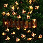 cheap Battery String Lights-Bee Lights String Led Honey Bee Shape Fairy Lights For Outdoor Home Garden Fence Summer Decoration