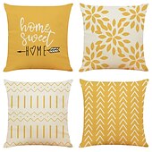 baratos estilo geométrico-4 pçs capa de almofada geométrica decorativa amarela macia capa de almofada fronha para sofá quarto almofada de qualidade superior para sala de estar sofá sofá cama cadeira