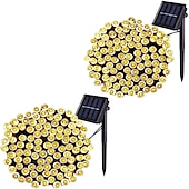 cheap Solar String Lights-LED Solar Outdoor String Lights, Waterproof 12m 100LEDs &amp; 7m 50LED String Lights for Christmas Garden &amp; Party