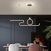 cheap Island Lights-90 cm LED Pendant Light Nordic Island Style Extremely Simple Modern Gold Black Atmosphere Personality Dining Table Long Bar Taipei European Office Restaurant