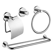 voordelige Toiletrolhouders-badkamer hardware accessoire handdoek ring/toiletrolhouder/mantel haak/zeepschaal en handdoek houder roestvrij staal wandmontage zilver