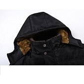 cheap Men&#039;s Downs &amp; Parkas-Men&#039;s Winter Coat Winter Jacket Puffer Jacket Quilted Jacket Camping &amp; Hiking Warm Winter Solid Color Bright Black Black Puffer Jacket