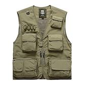 preiswerte Westen-Herren Anglerweste Weste für Wanderer Ärmellos Weste / Fahrradweste Shirt Außen Windundurchlässig Atmungsaktiv Rasche Trocknung Leicht Sommer Polyester Saphir Marineblau gelb fluoreszierend Angeln