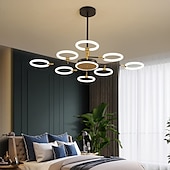 economico Lampadari-6/8/10 teste lampada a sospensione a led lampadario molecolare a forma di anello regolabile semplice moderna luce nordica stile di lusso soggiorno camera da letto sala da pranzo ristorante